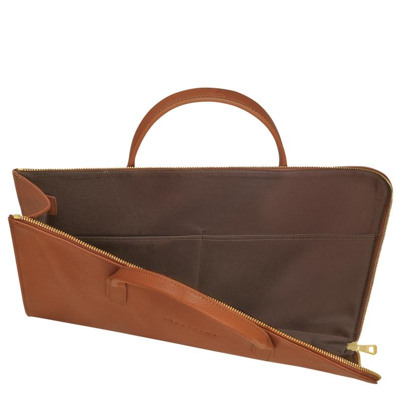 Caramel Brown Men's Longchamp Le Foulonné S Briefcase | 32407-WUTZ