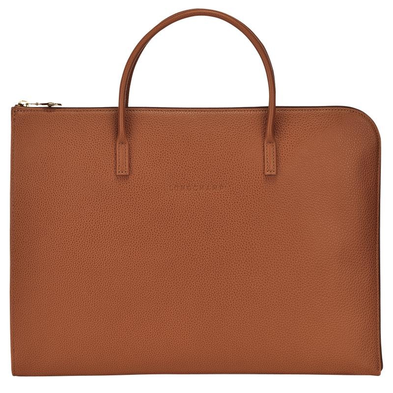 Caramel Brown Men\'s Longchamp Le Foulonné S Briefcase | 32407-WUTZ