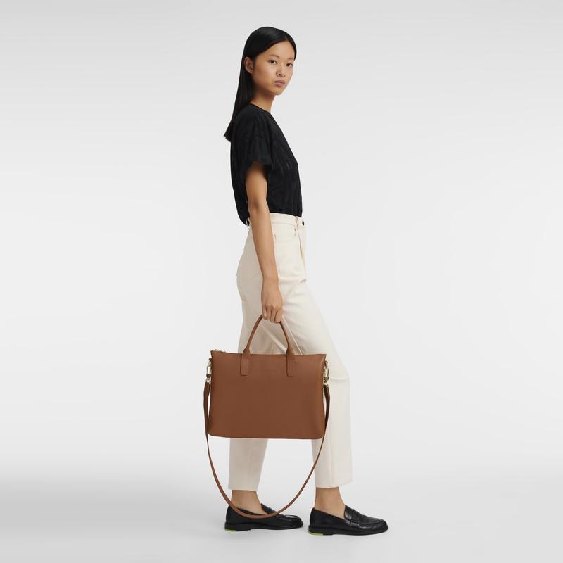Caramel Brown Men's Longchamp Le Foulonné S Briefcase | 26304-RISO