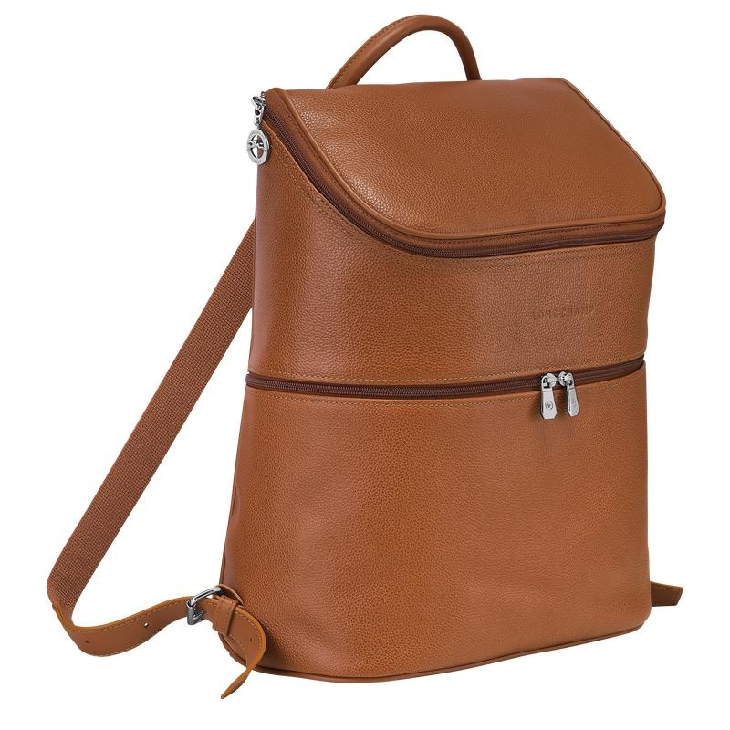 Caramel Brown Men's Longchamp Le Foulonné Backpacks | 20798-CZJB