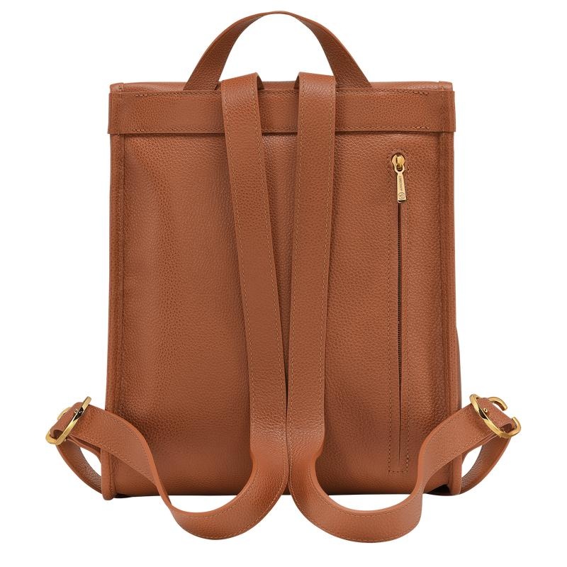 Caramel Brown Women's Longchamp Le Foulonné Backpacks | 35908-ODTM