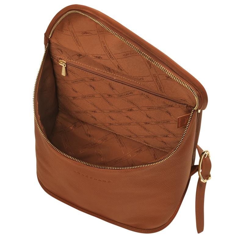 Caramel Brown Women's Longchamp Le Foulonné Backpacks | 35908-ODTM
