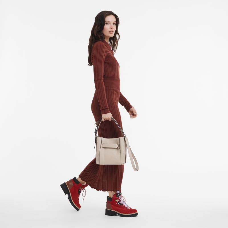 Clay Grey Women's Longchamp 3D S Crossbody Bags | 82471-OYJI