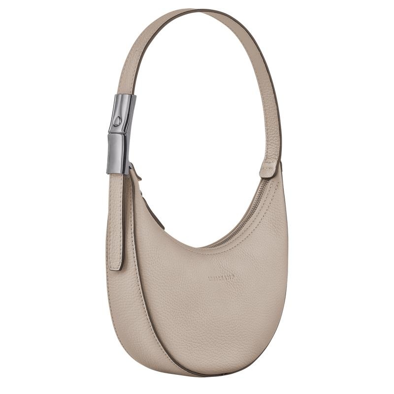 Clay Grey Women's Longchamp Roseau Essential S Hobo Bags | 90265-FQYE