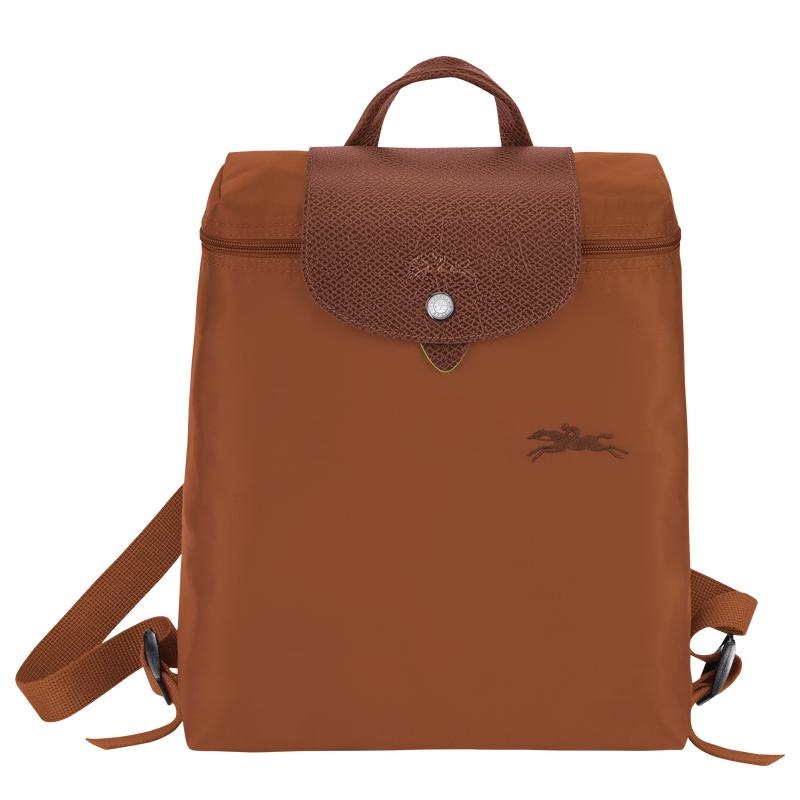 Cognac Brown Men\'s Longchamp Le Pliage Green M Backpacks | 61254-QMFK
