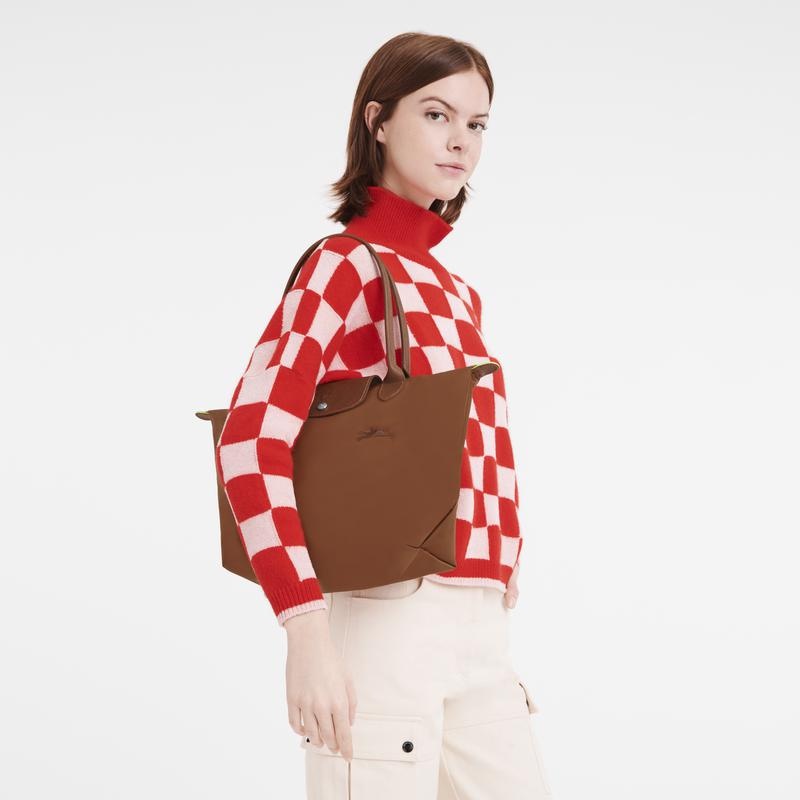 Cognac Brown Women's Longchamp Le Pliage Green M Tote Bag | 24860-EFCI