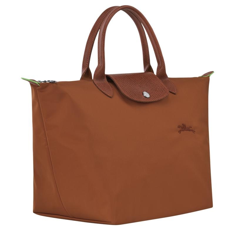 Cognac Brown Women's Longchamp Le Pliage Green M Handbags | 72589-RITM