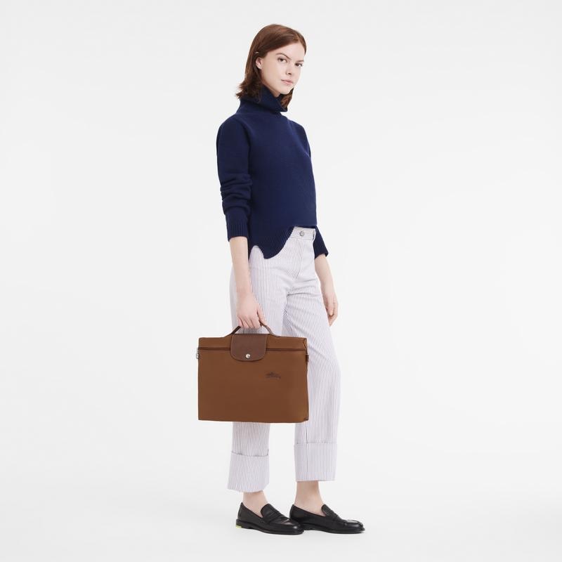 Cognac Brown Women's Longchamp Le Pliage Green S Briefcase | 41267-ZTAV
