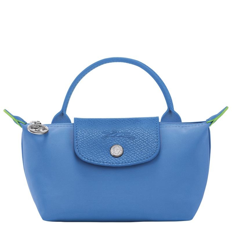 Cornflower Blue Men\'s Longchamp Le Pliage Green with handle Pouches | 27548-ERON