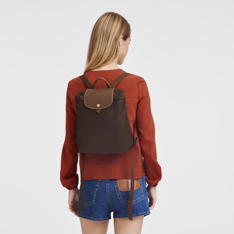Ebony Brown Men's Longchamp Le Pliage Original M Backpacks | 73824-PBQN