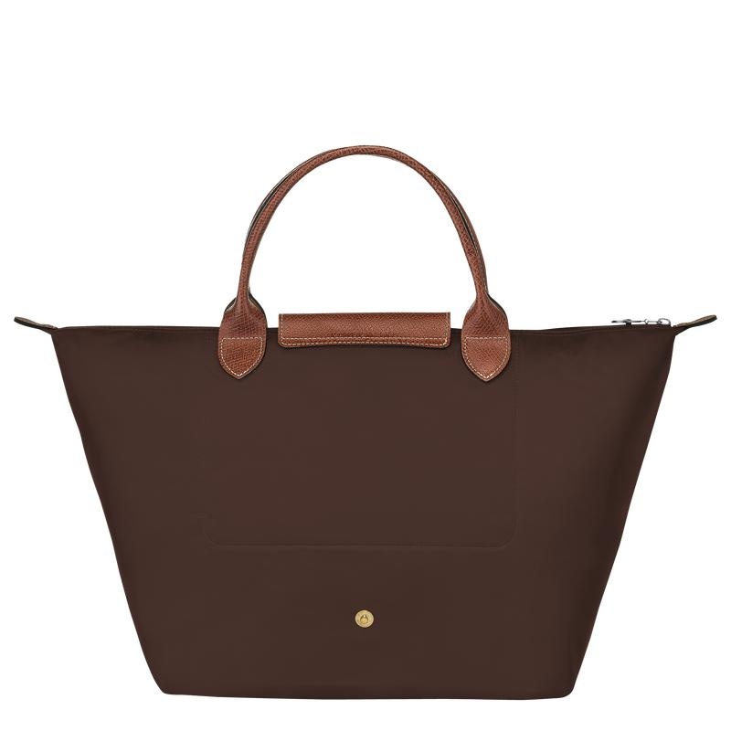 Ebony Brown Women's Longchamp Le Pliage Original M Handbags | 56148-VQFM