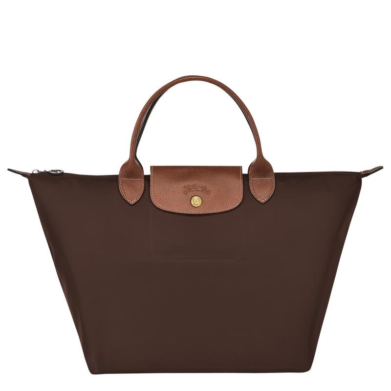 Ebony Brown Women\'s Longchamp Le Pliage Original M Handbags | 56148-VQFM