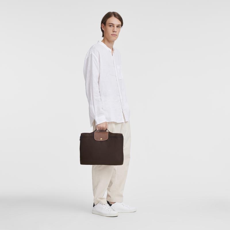 Ebony Brown Women's Longchamp Le Pliage Original S Briefcase | 48917-ELOX