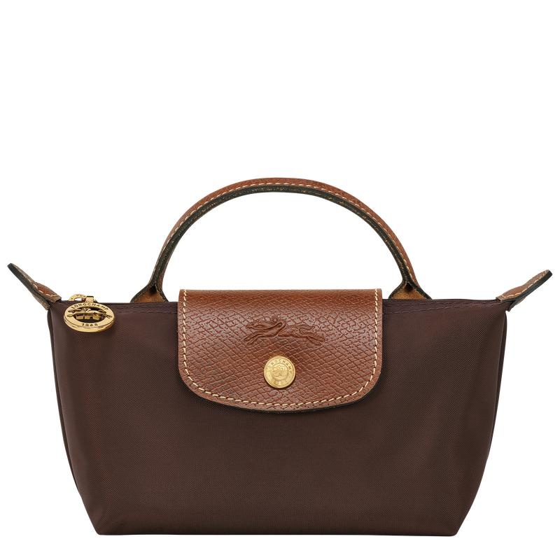 Ebony Brown Women\'s Longchamp Le Pliage Original with handle Pouches | 17240-IZJB