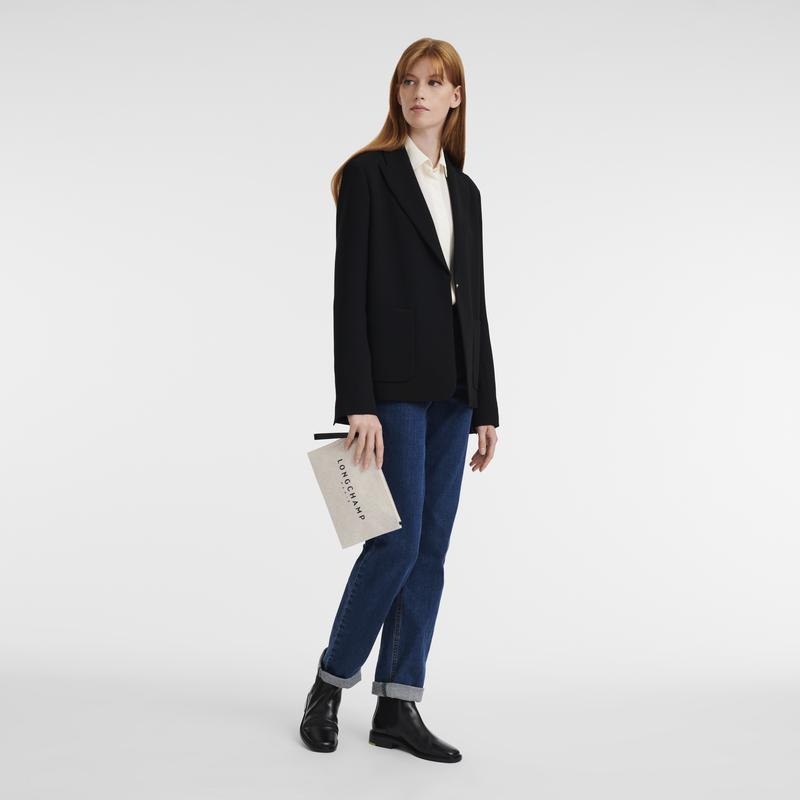 Ecru White Women's Longchamp Essential Pouches | 16735-ZNPY