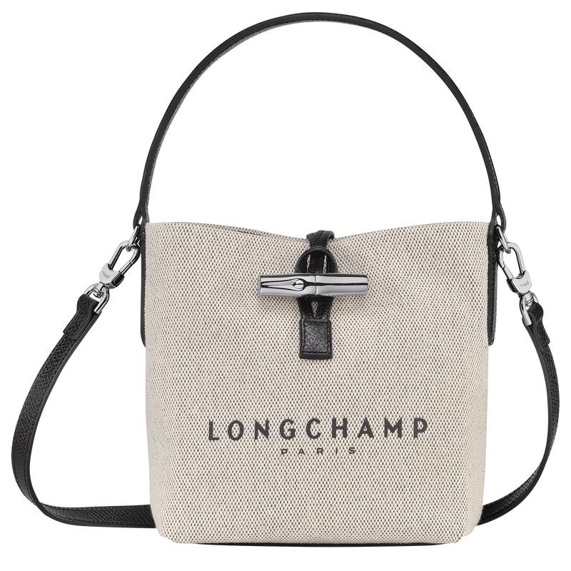 Ecru White Women\'s Longchamp Essential XS Bucket Bag | 92617-DTNQ