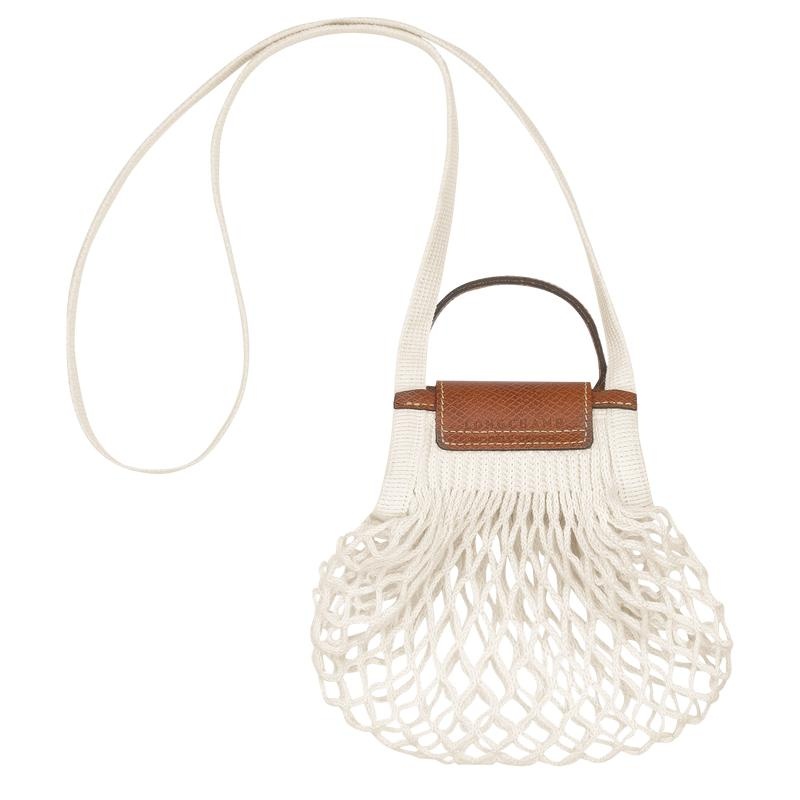 Ecru White Women's Longchamp Le Pliage Filet XS Mesh Bag | 71965-VBUM
