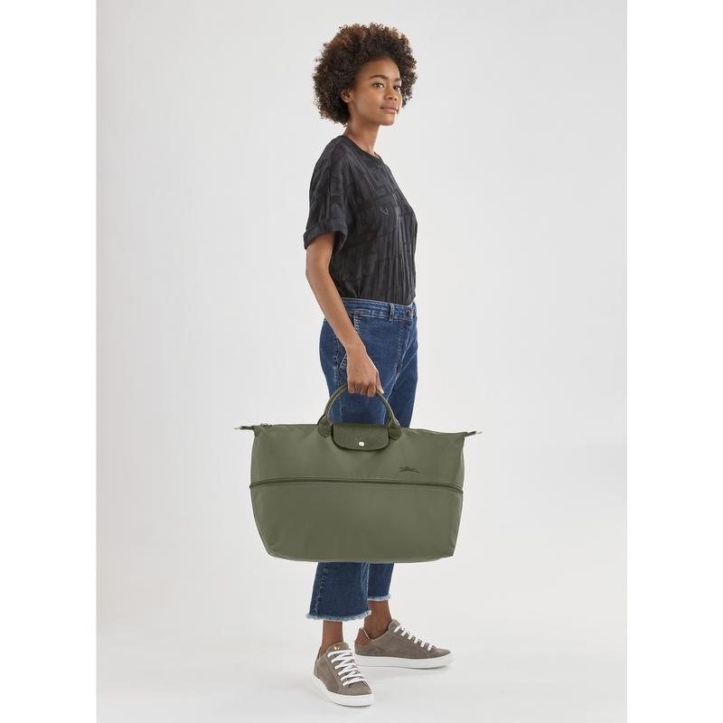 Forest Green Men's Longchamp Le Pliage Green expandable Travel Bags | 83920-MODC
