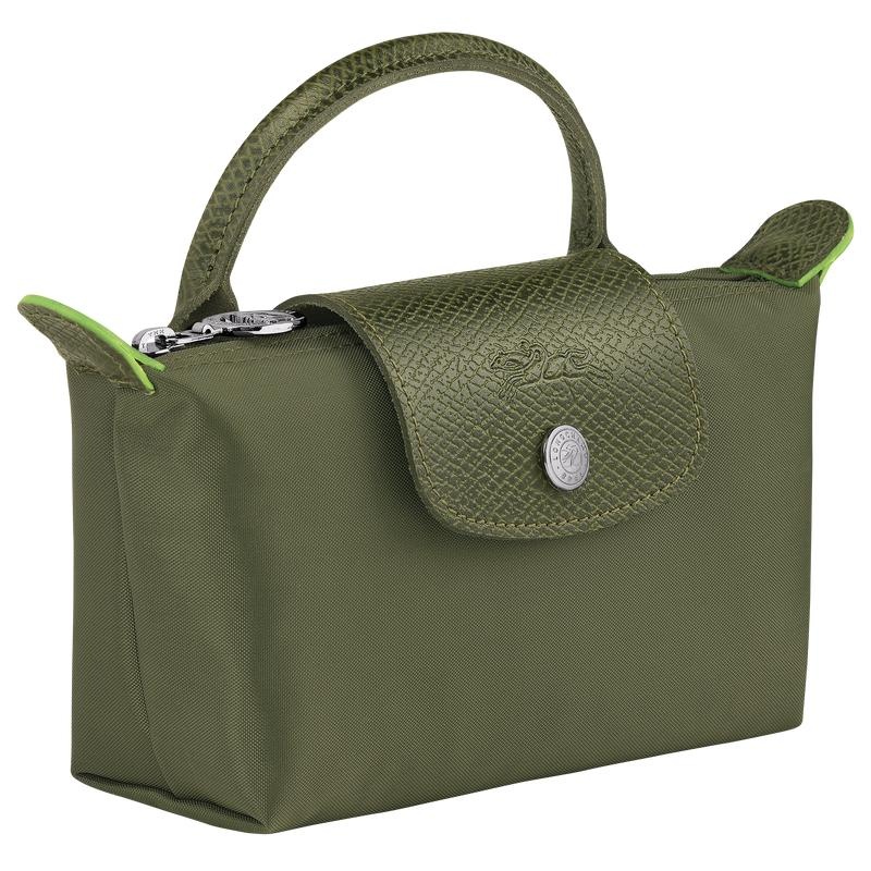 Forest Green Men's Longchamp Le Pliage Green with handle Pouches | 26857-VYWF