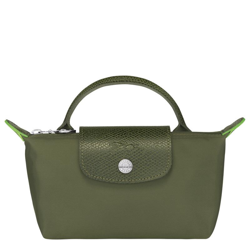 Forest Green Men\'s Longchamp Le Pliage Green with handle Pouches | 26857-VYWF