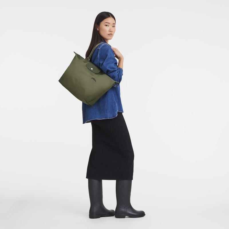 Forest Green Women's Longchamp Le Pliage Green L Tote Bag | 64150-CAYW