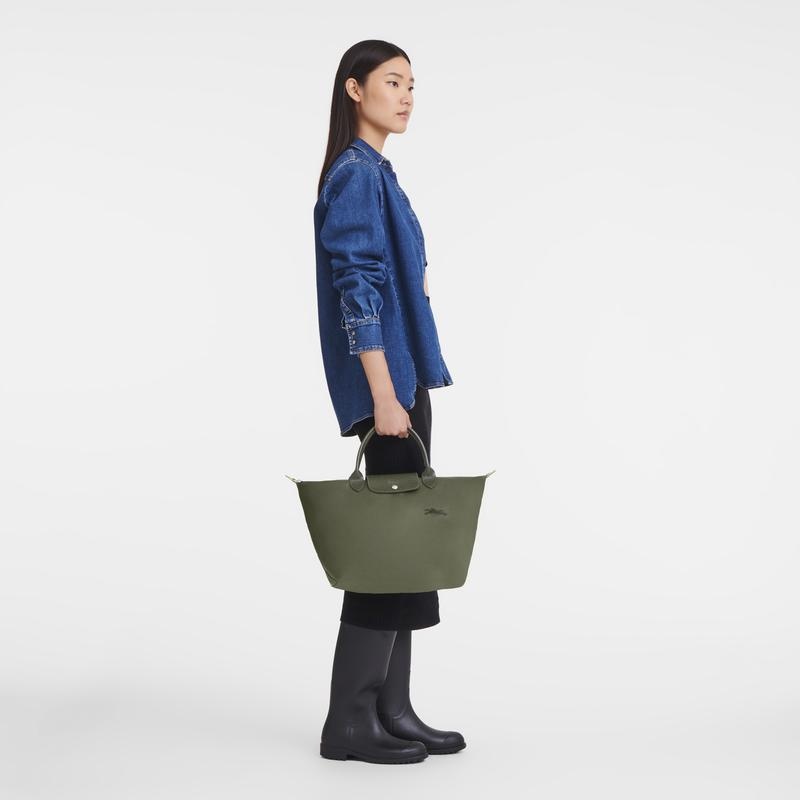 Forest Green Women's Longchamp Le Pliage Green M Handbags | 40179-SDQX