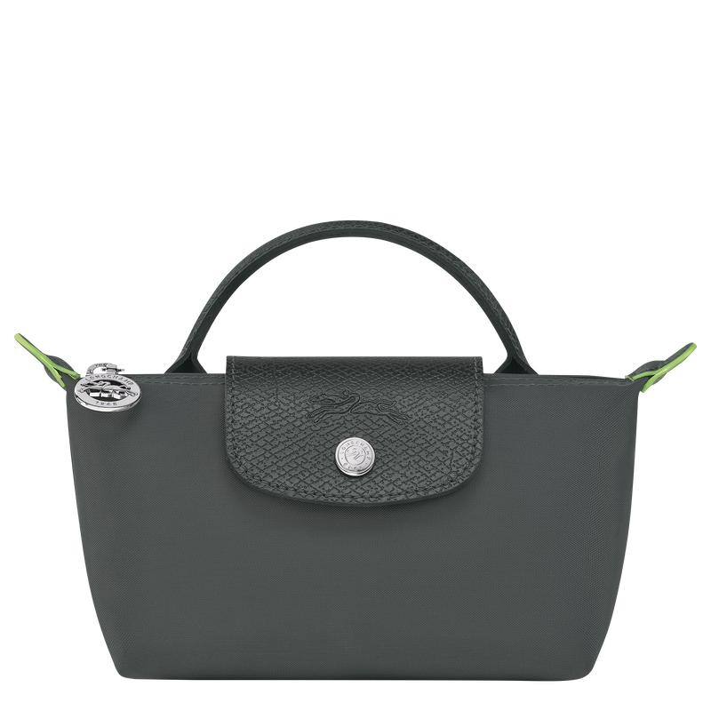 Graphite Grey Men\'s Longchamp Le Pliage Green with handle Pouches | 96302-ZNWB