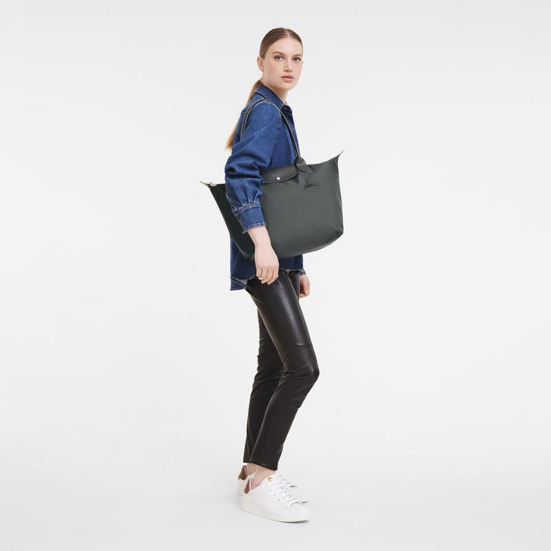 Graphite Grey Women's Longchamp Le Pliage Green L Tote Bag | 61457-JNRK