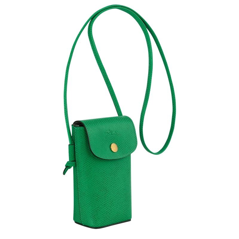 Green Men's Longchamp Épure with leather lace Phone Case | 60359-QDVK