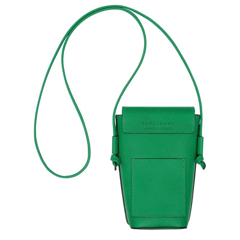 Green Men's Longchamp Épure with leather lace Phone Case | 60359-QDVK
