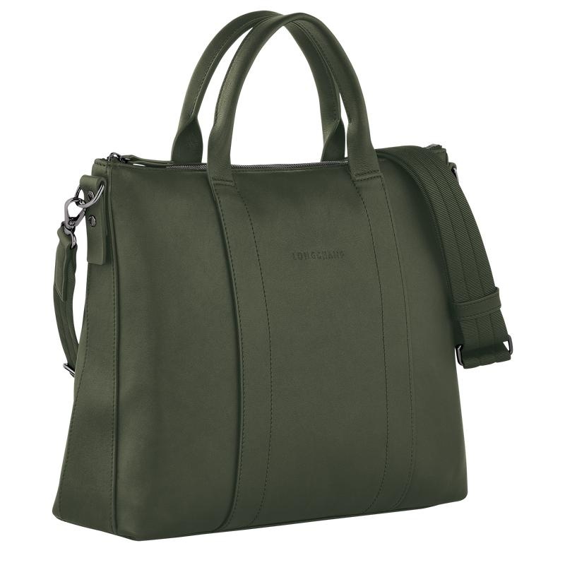 Khaki Men's Longchamp 3D Briefcase | 27460-XUBD