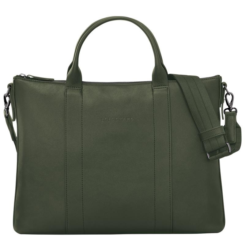 Khaki Men\'s Longchamp 3D Briefcase | 27460-XUBD