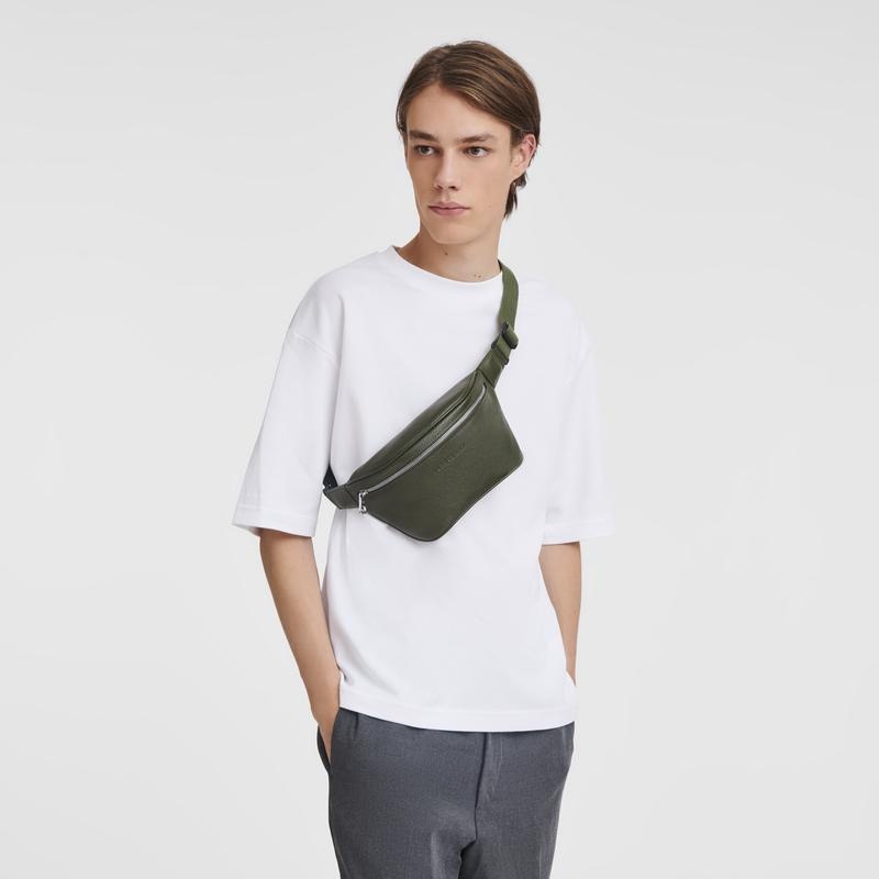Khaki Men's Longchamp Le Foulonné M Belt Bags | 73856-GXKH