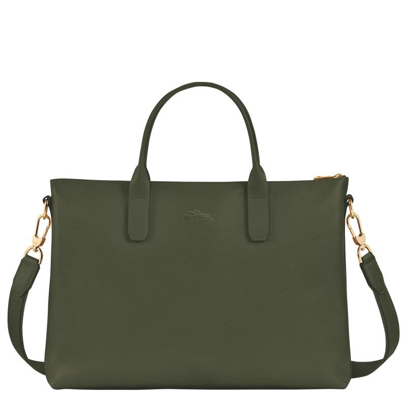 Khaki Men's Longchamp Le Foulonné S Briefcase | 84695-OWQE