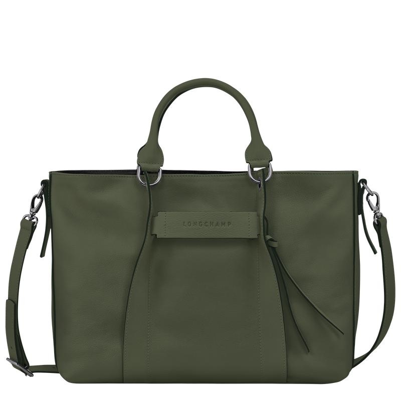 Khaki Women\'s Longchamp 3D L Handbags | 48736-RNUE