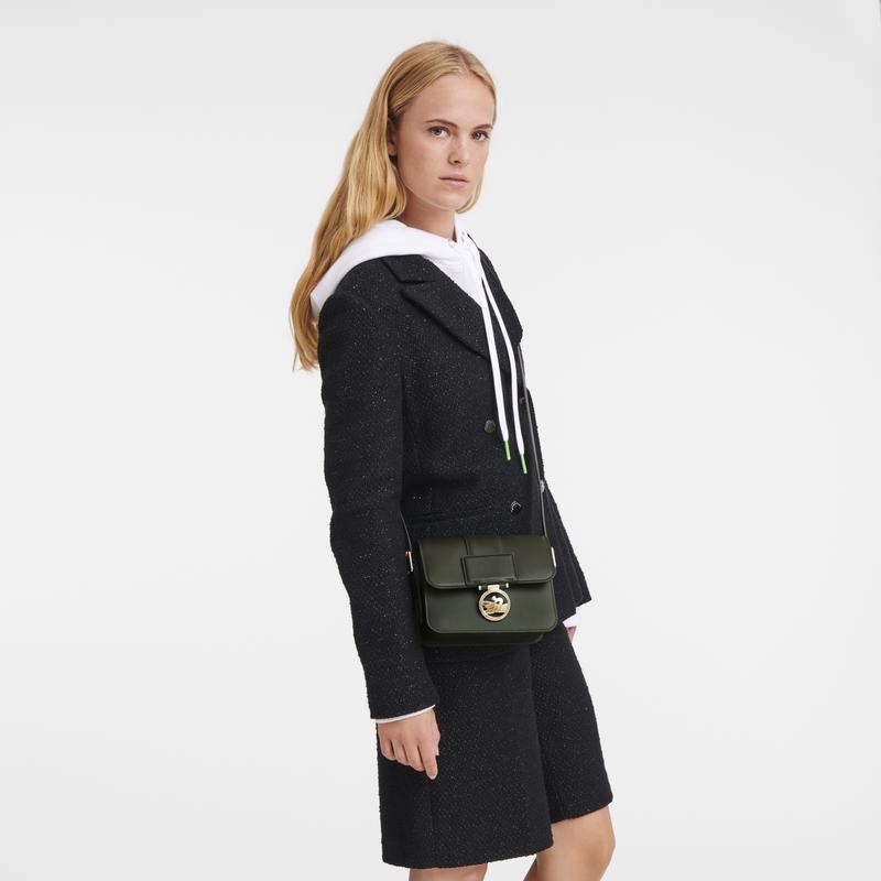 Khaki Women's Longchamp Box-Trot S Crossbody Bags | 06821-LEPA