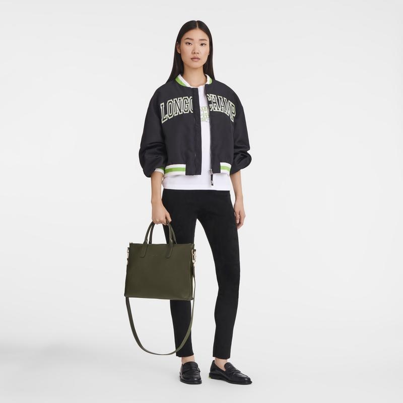 Khaki Women's Longchamp Le Foulonné S Briefcase | 51927-VKPO