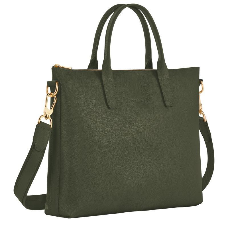 Khaki Women's Longchamp Le Foulonné S Briefcase | 51927-VKPO