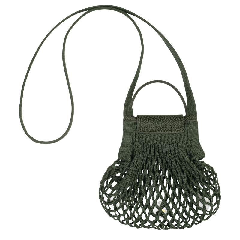 Khaki Women's Longchamp Le Pliage Filet XS Mesh Bag | 91528-IRNB