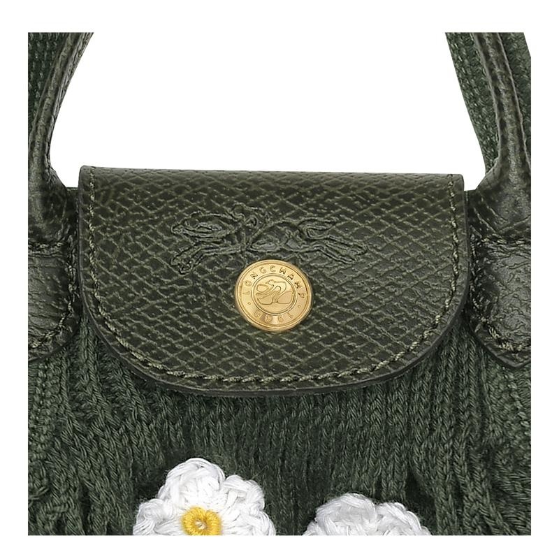 Khaki Women's Longchamp Le Pliage Filet XS Mesh Bag | 91528-IRNB