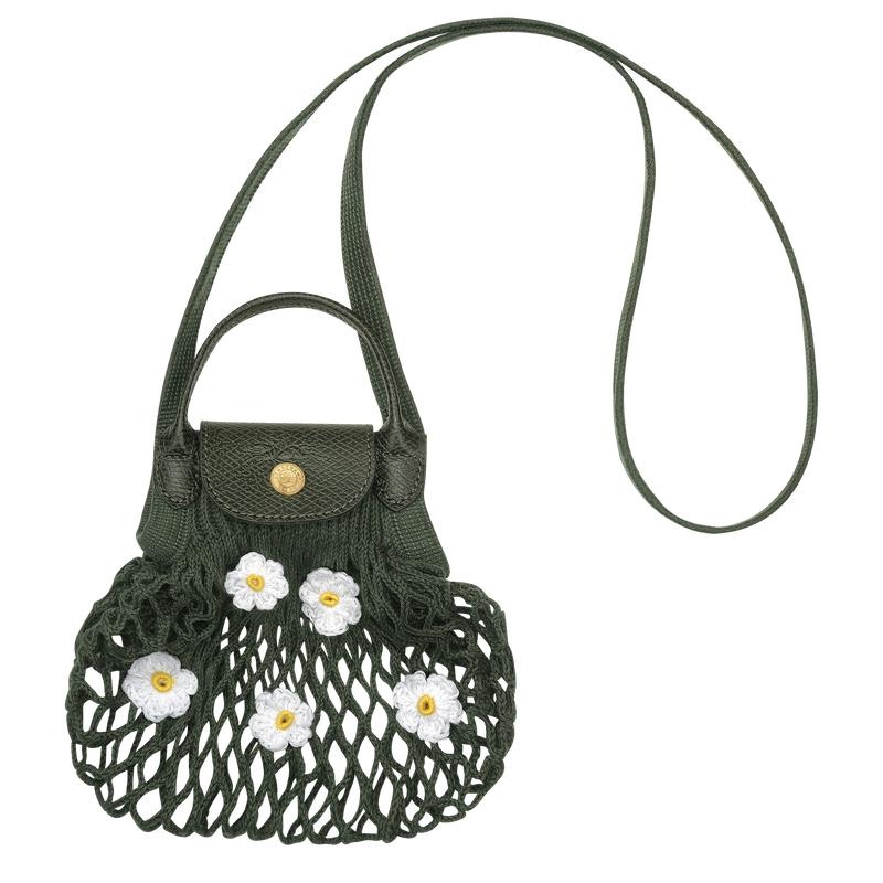 Khaki Women\'s Longchamp Le Pliage Filet XS Mesh Bag | 91528-IRNB