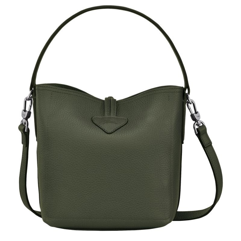 Khaki Women's Longchamp Roseau Essential XS Bucket Bag | 62930-QNGU