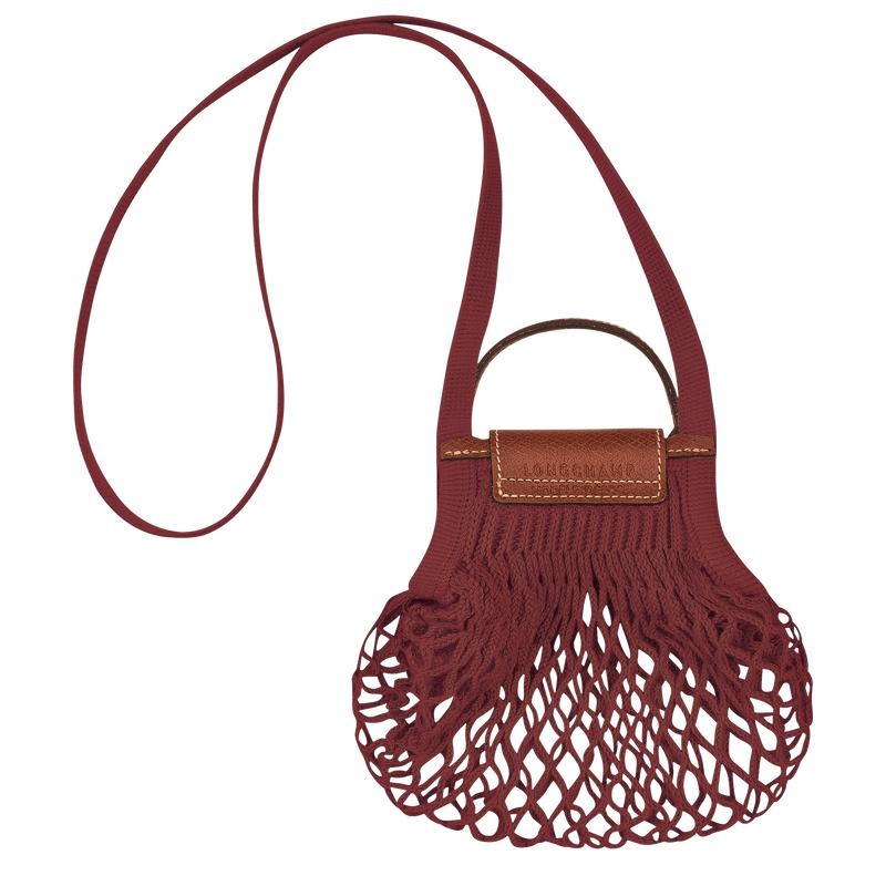 Mahogany Brown Women's Longchamp Le Pliage Filet XS Mesh Bag | 02369-BJMD