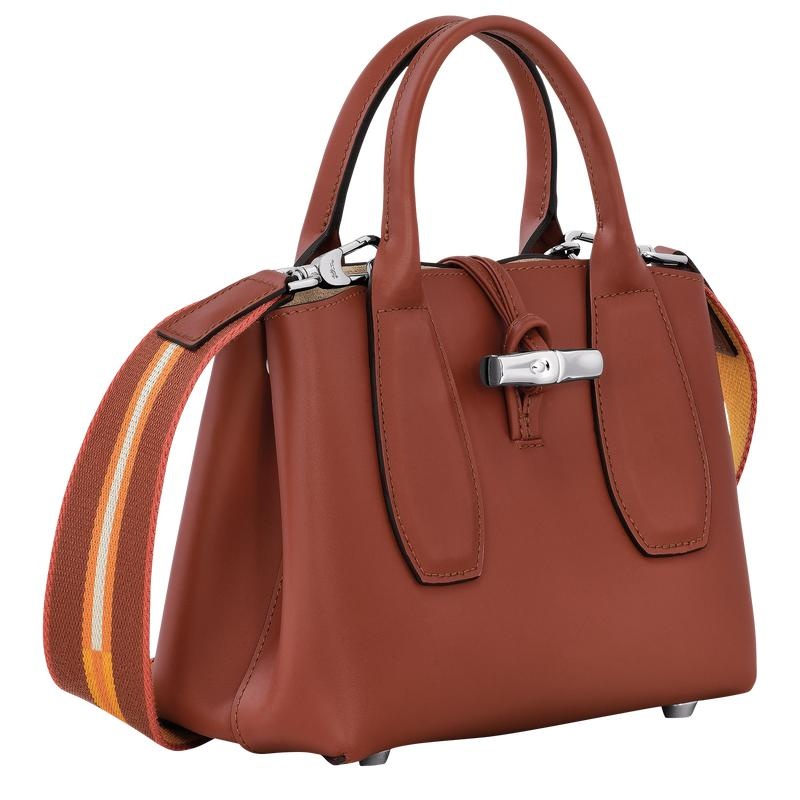 Mahogany Brown Women's Longchamp Roseau S Handbags | 70569-RWVG