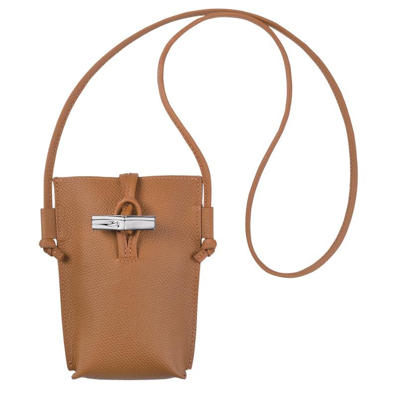 Natural Brown Men\'s Longchamp Roseau with lace Phone Case | 05387-KHGV