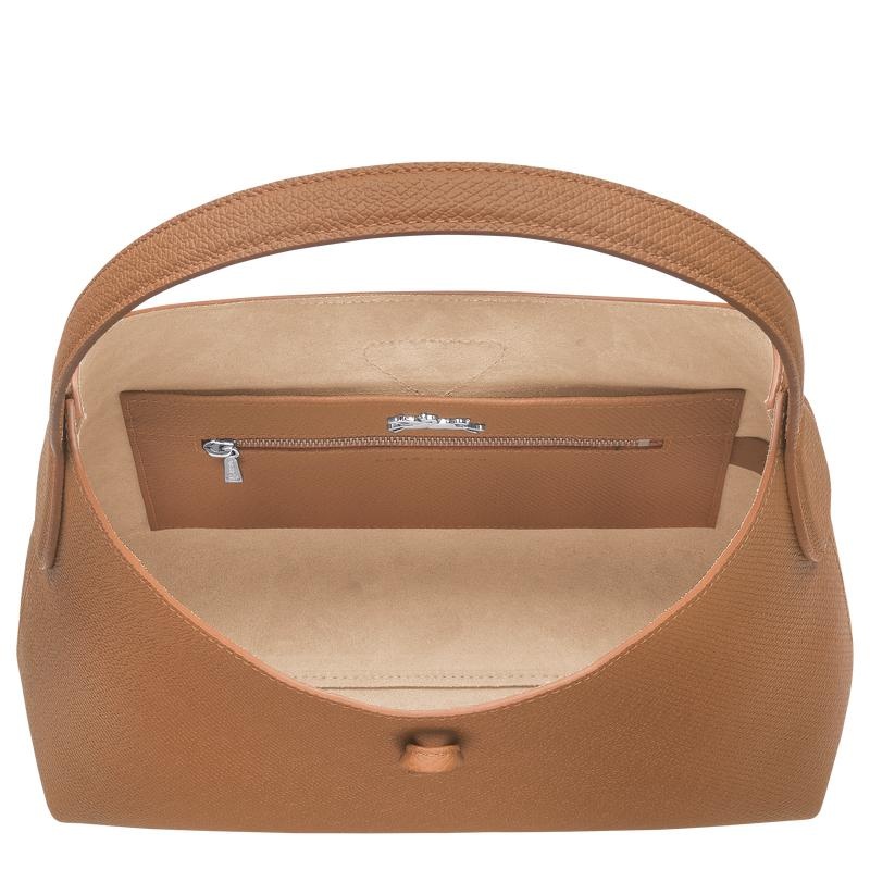 Natural Brown Women's Longchamp Roseau M Hobo Bags | 48971-DSTB