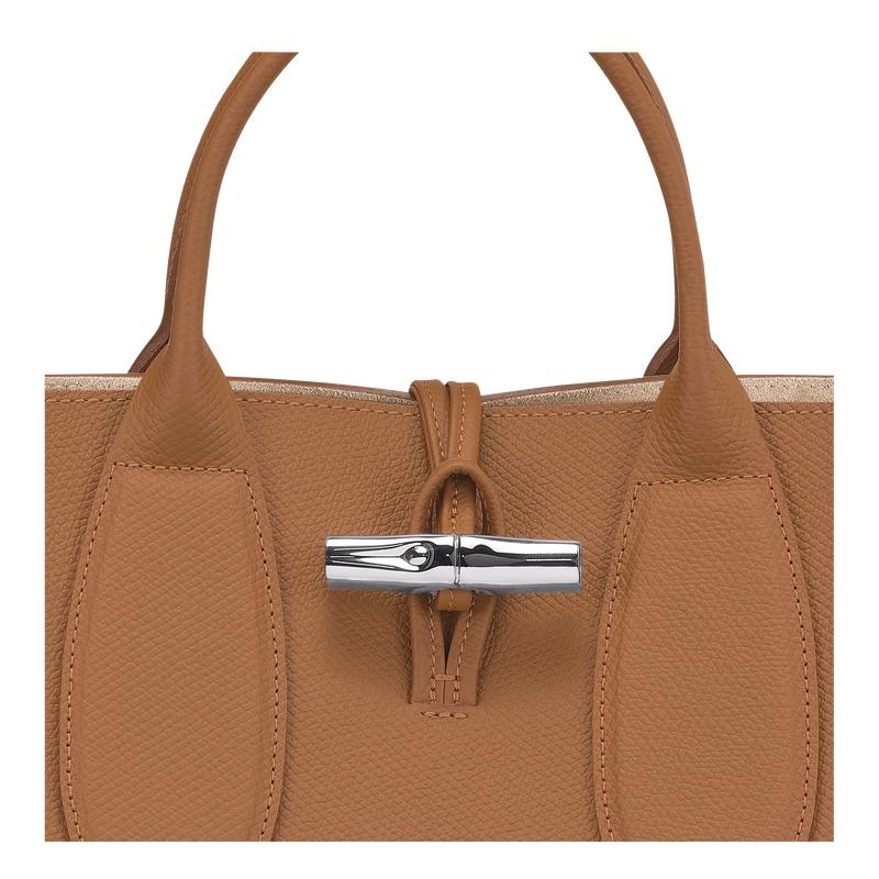 Natural Brown Women's Longchamp Roseau M Handbags | 54382-PXUM