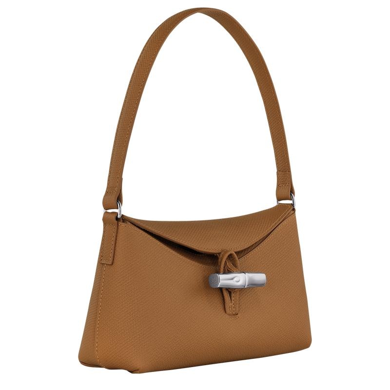 Natural Brown Women's Longchamp Roseau S Hobo Bags | 89145-LNXS