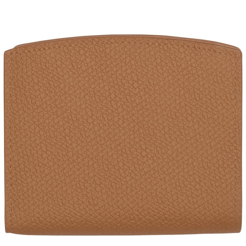 Natural Brown Women's Longchamp Roseau Wallets | 61705-BCDG