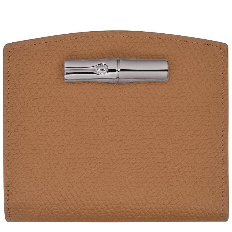 Natural Brown Women\'s Longchamp Roseau Wallets | 61705-BCDG